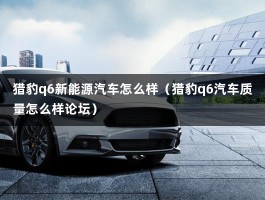 猎豹q6新能源汽车怎么样（猎豹q6汽车质量怎么样论坛）